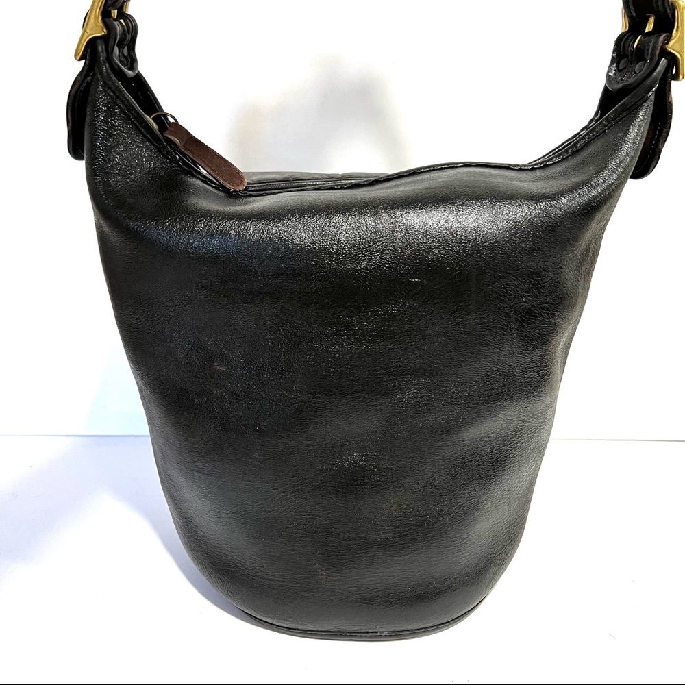 Coach 9085 Duffle Sac Black Large Leather 1990s Vintage Bucket Shoulder Bag - Picture 10 of 14